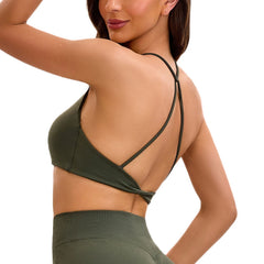 NCLAGEN twist back push-up sports bra for gym and yoga.
