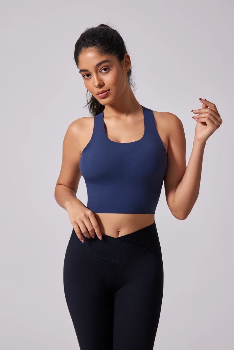 Women's Fitness Wear – Shock-Absorbing Yoga Bra with Wide Straps