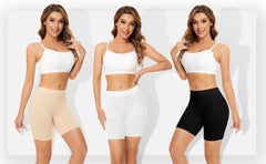 POKARLA 4-Pack Women's Cotton Boxer Briefs - Anti-Chafing High-Waisted Biker Shorts