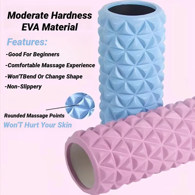 3D EVA foam hollow massage roller for yoga, muscle therapy, and sports rehabilitation.