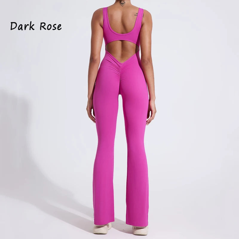 QINACTIV RearV-lift buttocks tight fitting one-piece nude yoga suit winter women's outdoor running sports one-piece fitness suit