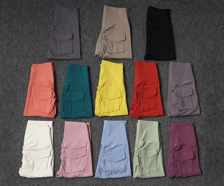 SOISOU Nylon Leggings Women's Pants Sport Yoga Pants Sexy Tight High Waist Elastic Women's Panties Pocket legging mujer
