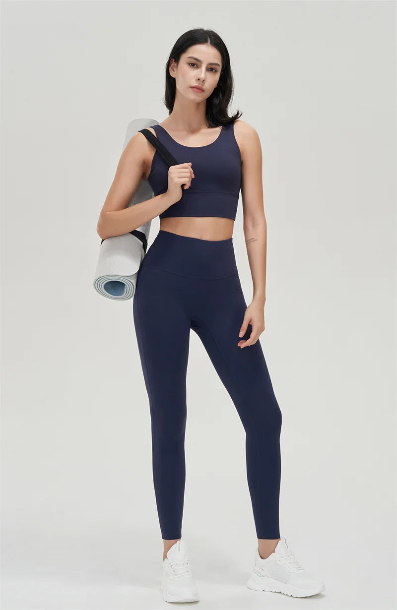 SOISOU Lycra Top Women Yoga Sports Bra Gym Fitness Crop Top Bras For Women Underwear Deep V Beautiful Back Chest Pad Removable