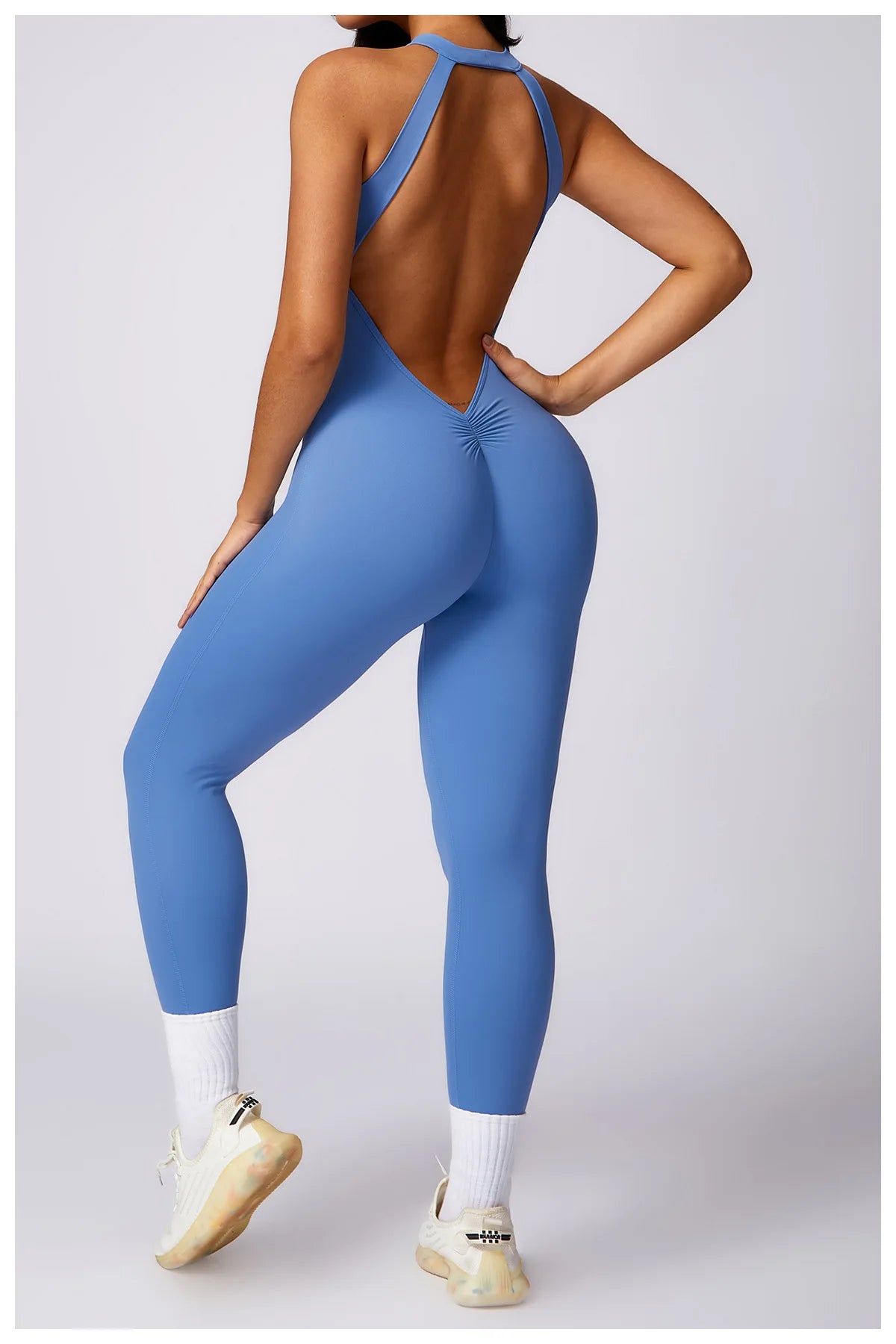 Ctenkevet Fitness Backless Bodysuit Women Gym Jumpsuit Woman Quick-Dry Yoga Clothes Short Workout Rompers Sports One-Piece Suit