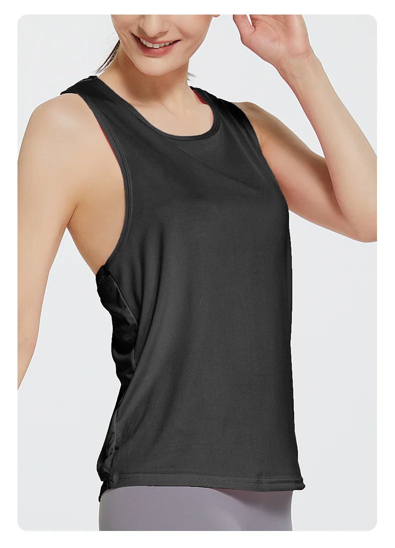 STOUREG STOUREG Women's Sleeveless Workout Gym Tank Top, Running Training Yoga Top, Fitness Sports Yoga Shirt