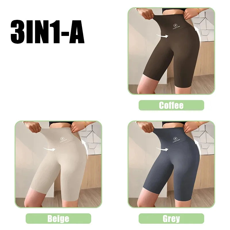 Women's High-Waist Push-Up Gym Shorts - Seamless Yoga & Cycling Leggings