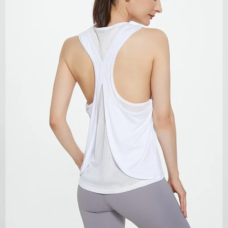 STOUREG STOUREG Women's Sleeveless Workout Gym Tank Top, Running Training Yoga Top, Fitness Sports Yoga Shirt