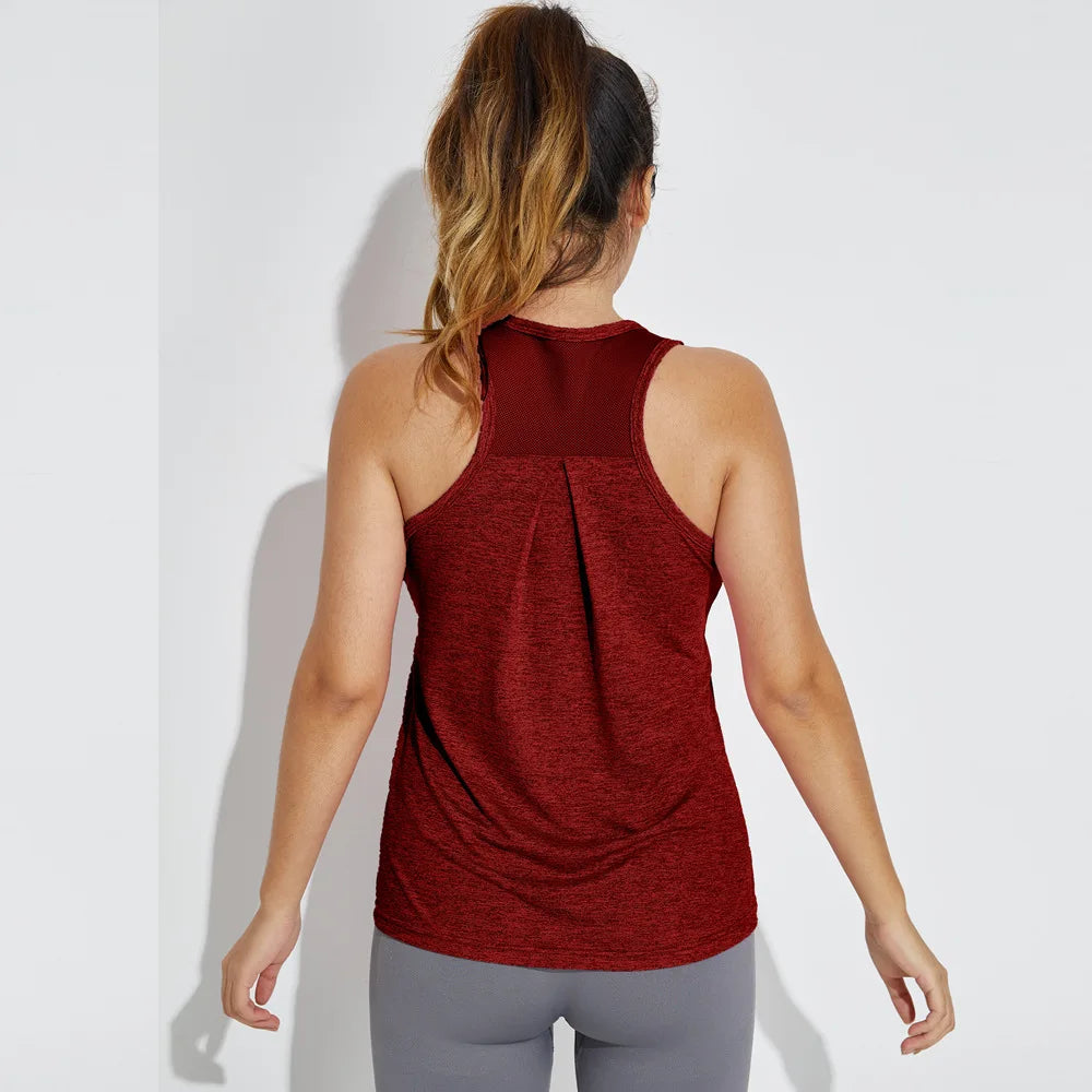 STOUREG Women's Sports Loose Fit Sleeveless T Shirt,Summer Quick Dry Running Fitness Shirt,Quick Dry Women's Fitness Tank Top