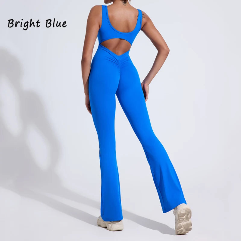 QINACTIV RearV-lift buttocks tight fitting one-piece nude yoga suit winter women's outdoor running sports one-piece fitness suit
