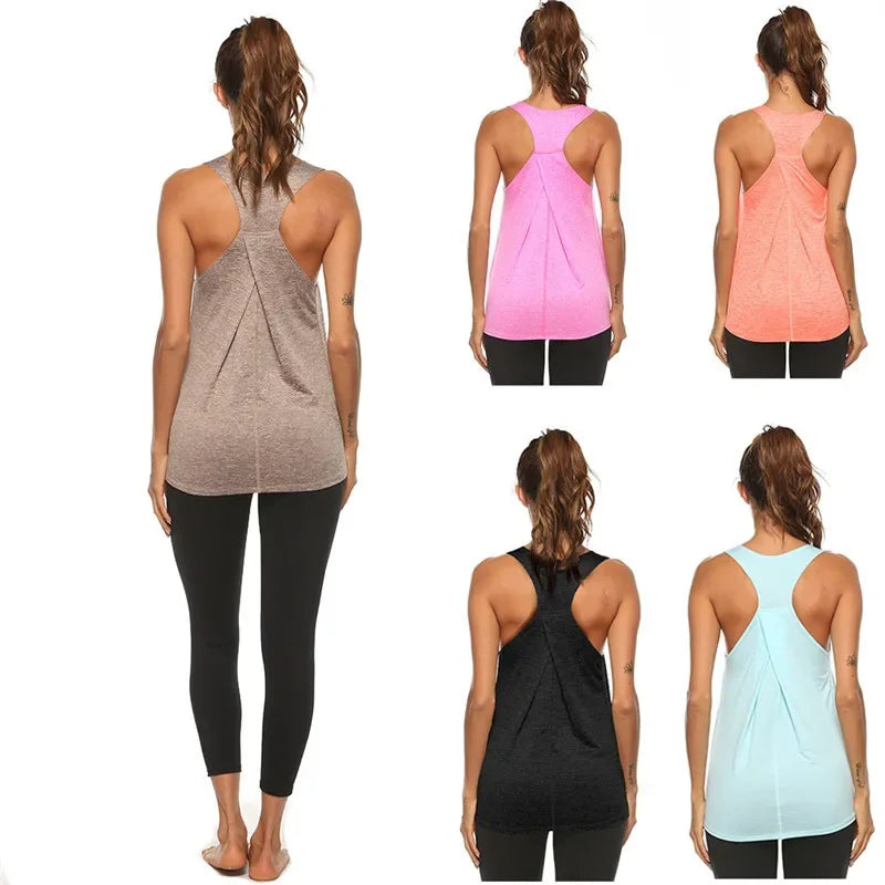 STOUREG Sleeveless Racerback Workout Tops for Women Quick Dry Yoga Tank Top Women Fitness Crop Top Yoga  Shirts