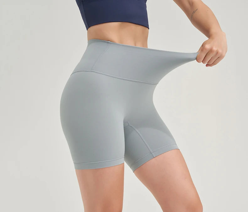 SOISOU Nylon Women's Shorts Gym Yoga Shorts Leggings High Waist Elastic Tight Breathable No Awkward Lines Women's Cycling Shorts