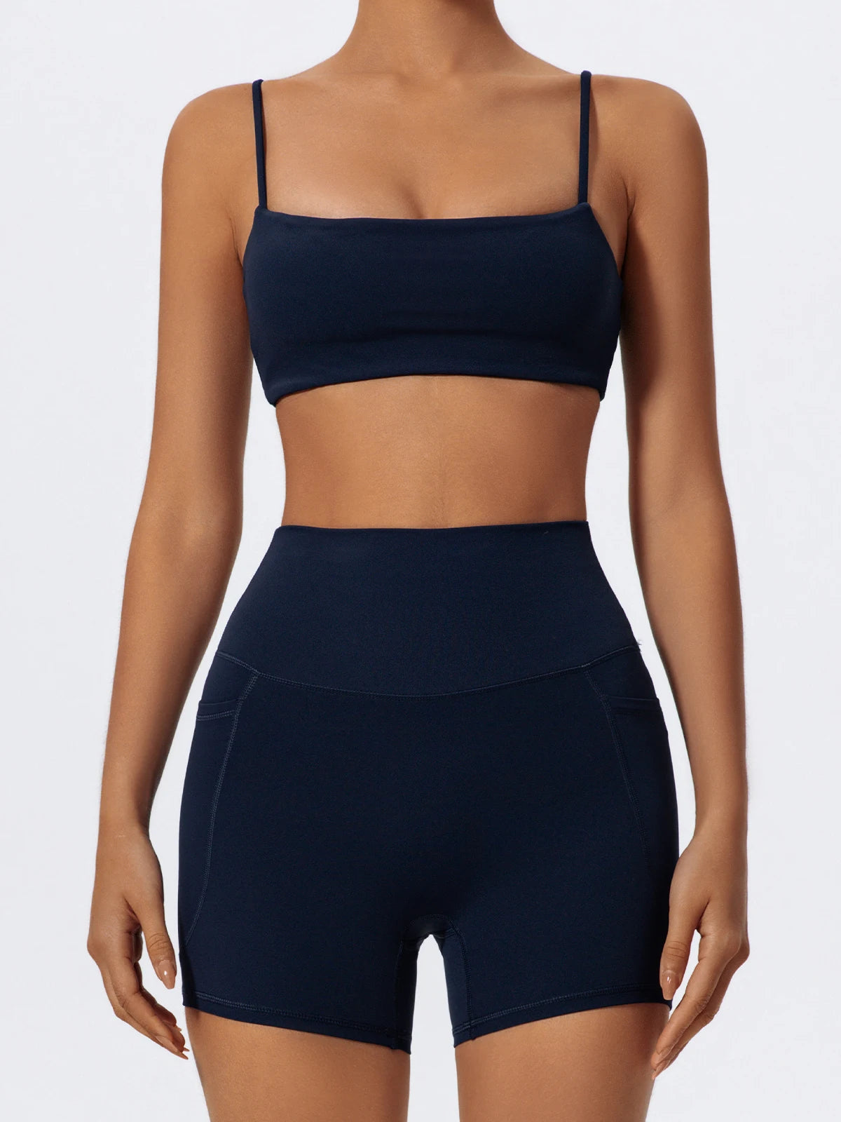 Ctenkevet Women's Pocket Athletic Shorts Running Tight Pants Gym Workout Yoga Trunks Female High Waist Buttock Lift Legging