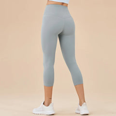SOISOU Nylon Yoga Capri Pants Leggings Women's Pants Gym Sexy High Waist Tight Breathable Elastic Girl Sports Pants 13 Colors