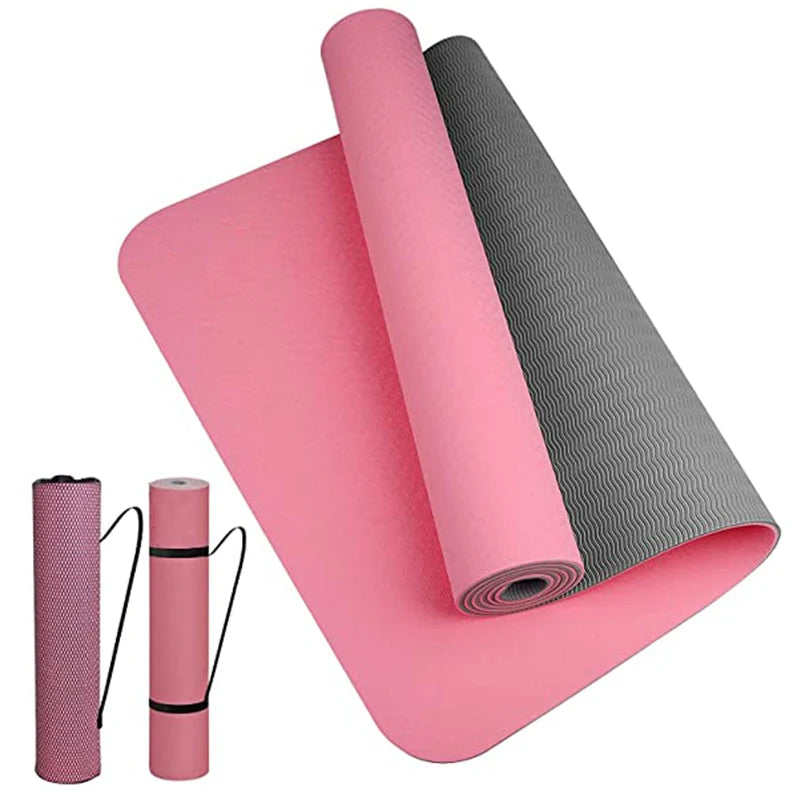 Non-Slip TPE Yoga Mat – 6mm thick, comfortable