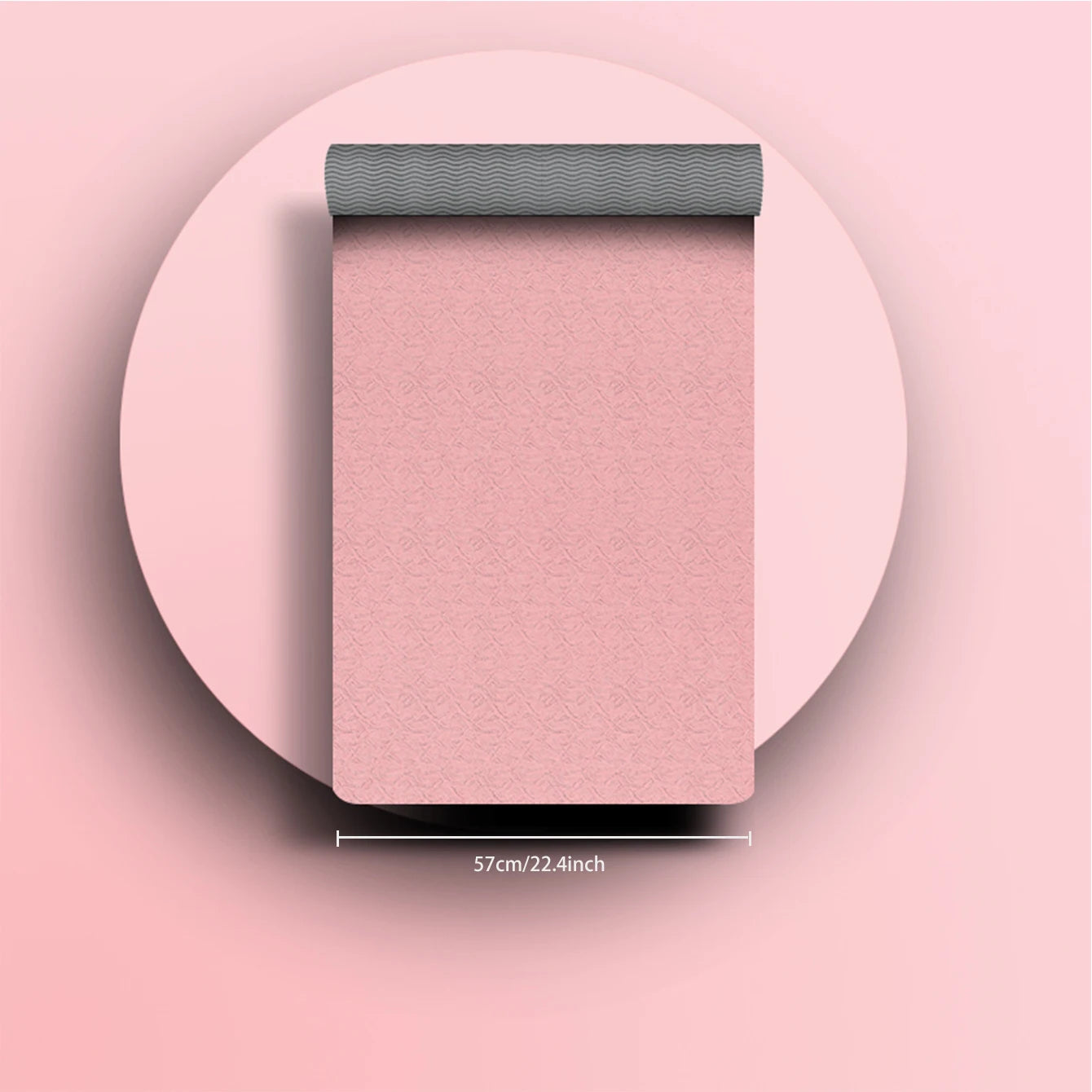 TPE eco-friendly yoga mat with strap, non-slip mat for women’s home fitness and Pilates.