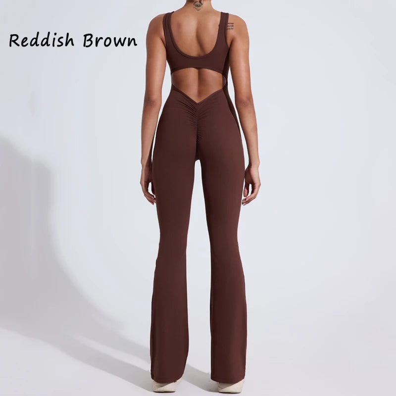 QINACTIV RearV-lift buttocks tight fitting one-piece nude yoga suit winter women's outdoor running sports one-piece fitness suit