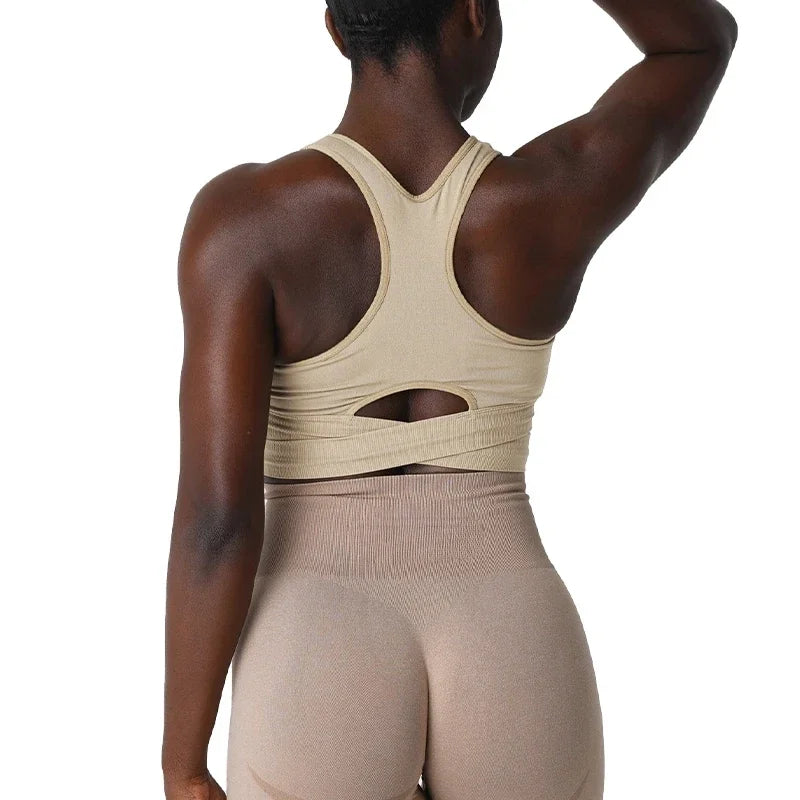 Sculpt Seamless Bra Top Spandex Woman Fitness Elastic Breathable Breast Enhancement Leisure Sports Underwear