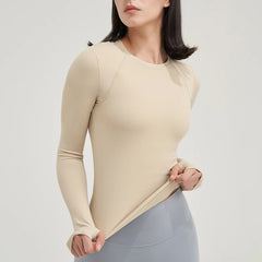 SOISOU Nylon Gym Top Yoga Shirt Fitness Sport Women Clothing Elastic Breathable Pilates Long Sleeve Tops 5 Colors 4 Size