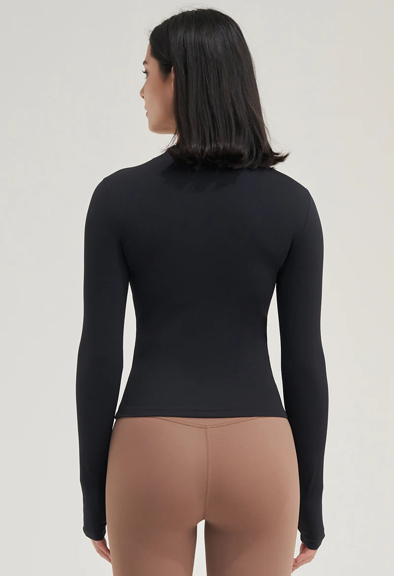 SOISOU Nylon Gym Top Yoga Shirt Fitness Sport Women Clothing Elastic Breathable Pilates Long Sleeve Tops 5 Colors 4 Size