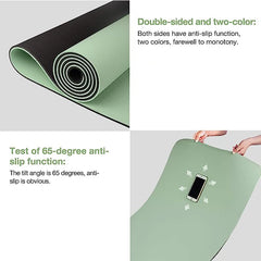 Thick non-slip TPE yoga mat for home workouts.