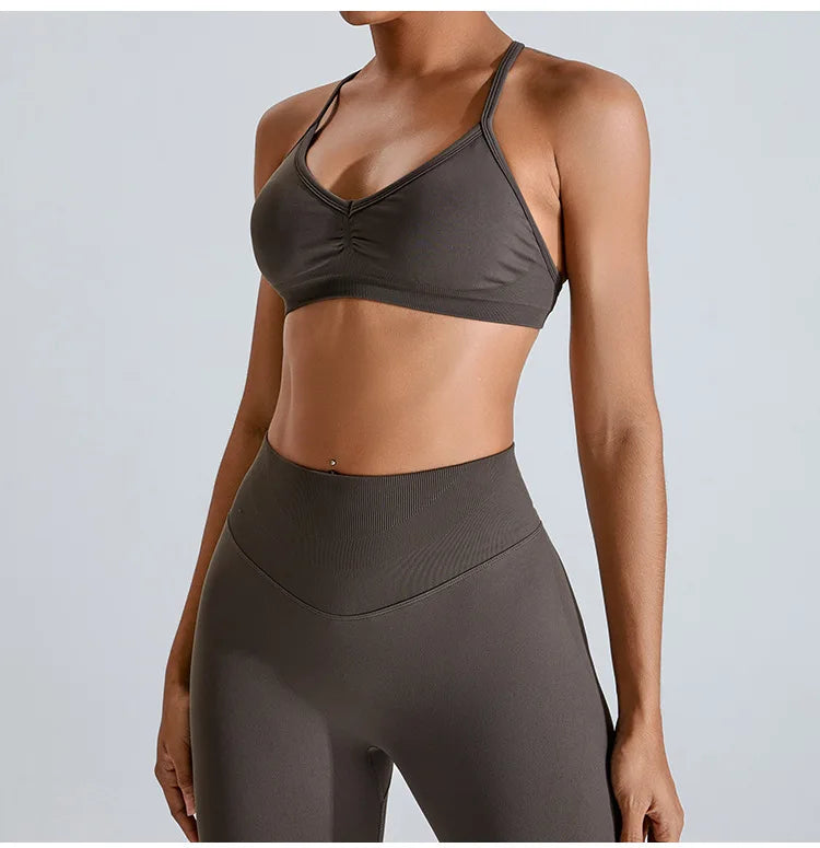 NCLAGEN Seamless Push-Up Sports Bra – High Support, Adjustable Straps, Yoga Top