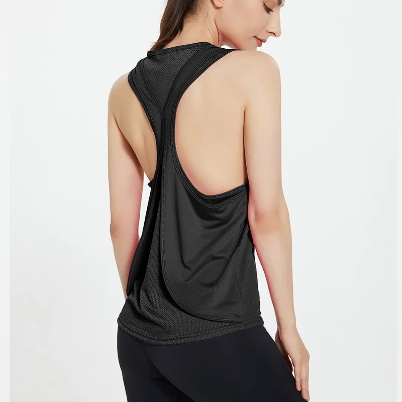 STOUREG STOUREG Women's Sleeveless Workout Gym Tank Top, Running Training Yoga Top, Fitness Sports Yoga Shirt