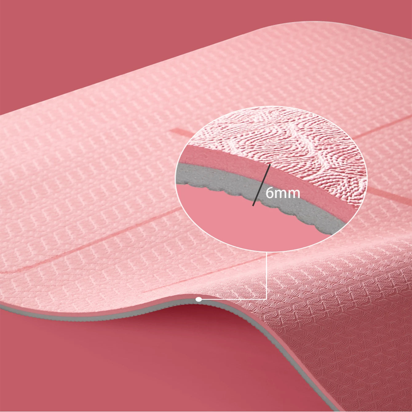 TPE eco-friendly yoga mat with strap, non-slip mat for women’s home fitness and Pilates.