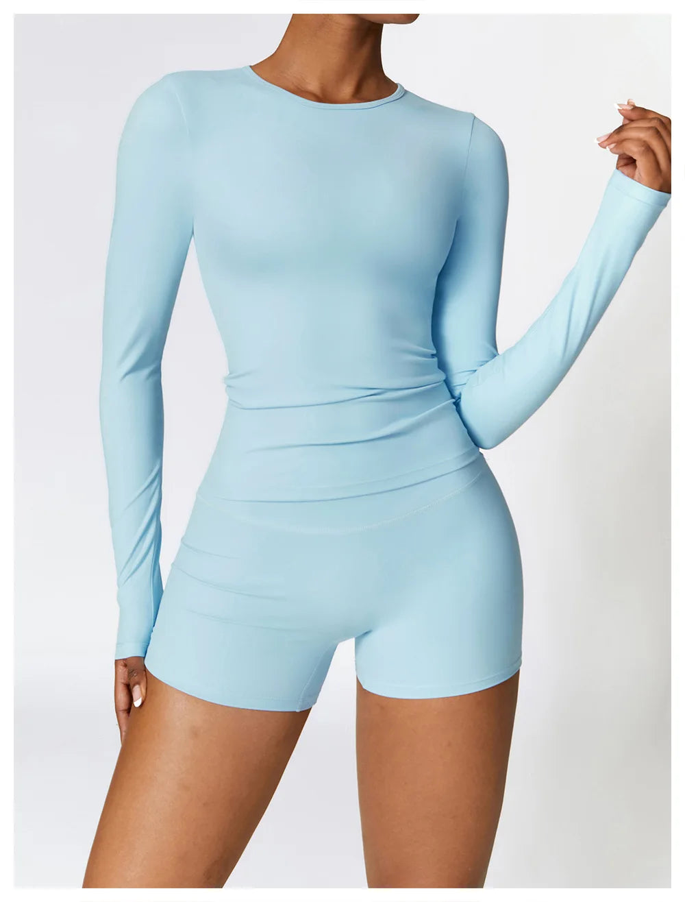 women’s long sleeve dry-fit yoga top.