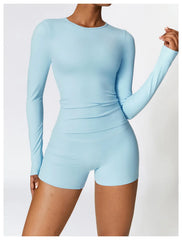 women’s long sleeve dry-fit yoga top.