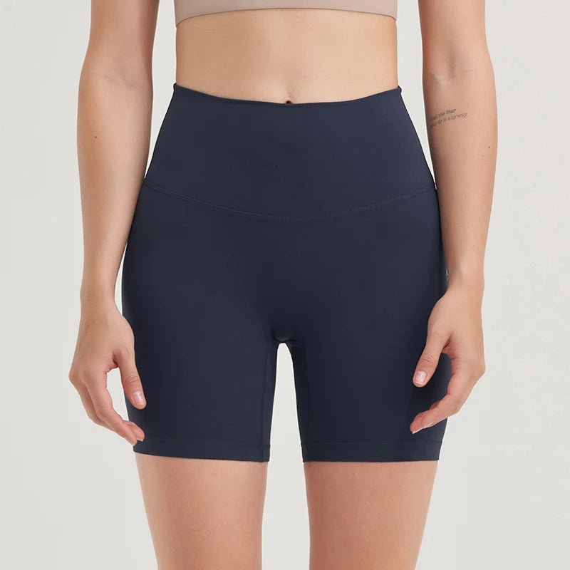 SOISOU Nylon Women's Shorts Gym Yoga Shorts Leggings High Waist Elastic Tight Breathable No Awkward Lines Women's Cycling Shorts