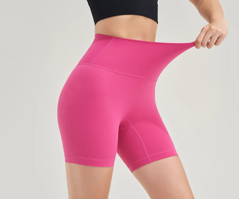 SOISOU Nylon Women's Shorts Gym Yoga Shorts Leggings High Waist Elastic Tight Breathable No Awkward Lines Women's Cycling Shorts