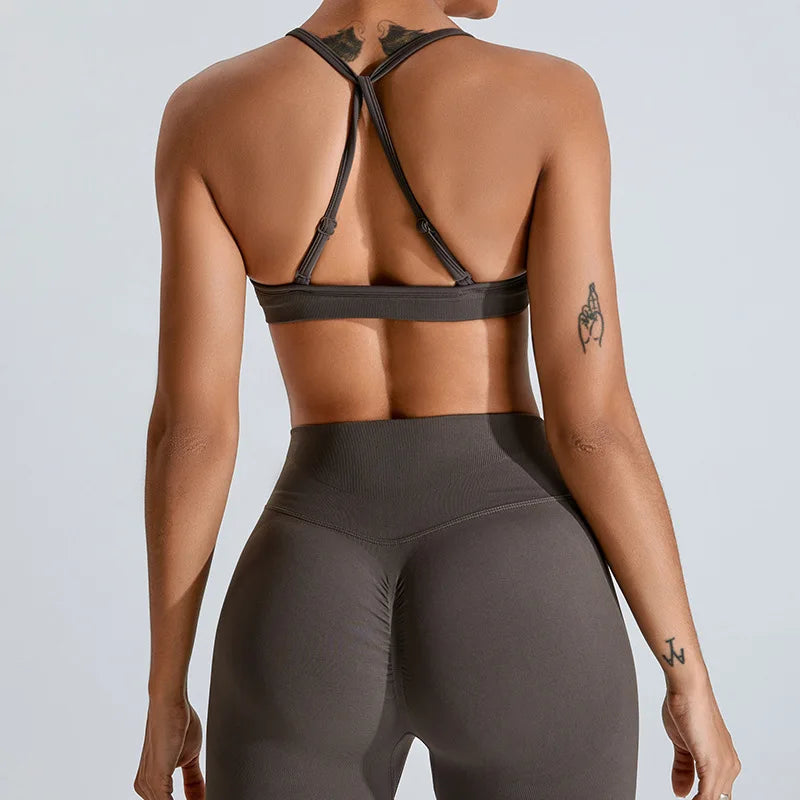 NCLAGEN Seamless Push-Up Sports Bra – High Support, Adjustable Straps, Yoga Top