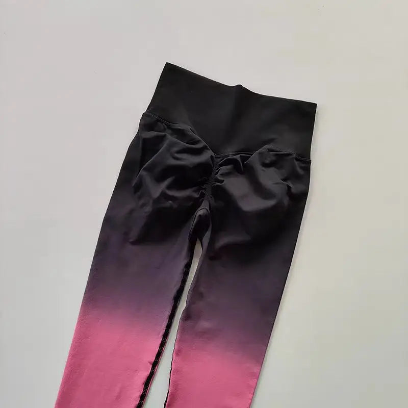 Seamless Leggings for Women, Yoga Pants, Push Up, Sports Fitness, Jogging,  High Waist, Gym Workout, Gradient Running Leggings