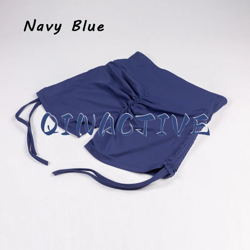 QINACTIVE Shorts Women High V Waist Drawstring Sports Shorts Cycling Biker Breathable Butt Crack Push Up Short Leggging Tights