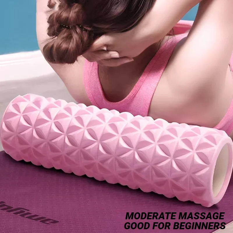 3D EVA foam hollow massage roller for yoga, muscle therapy, and sports rehabilitation.