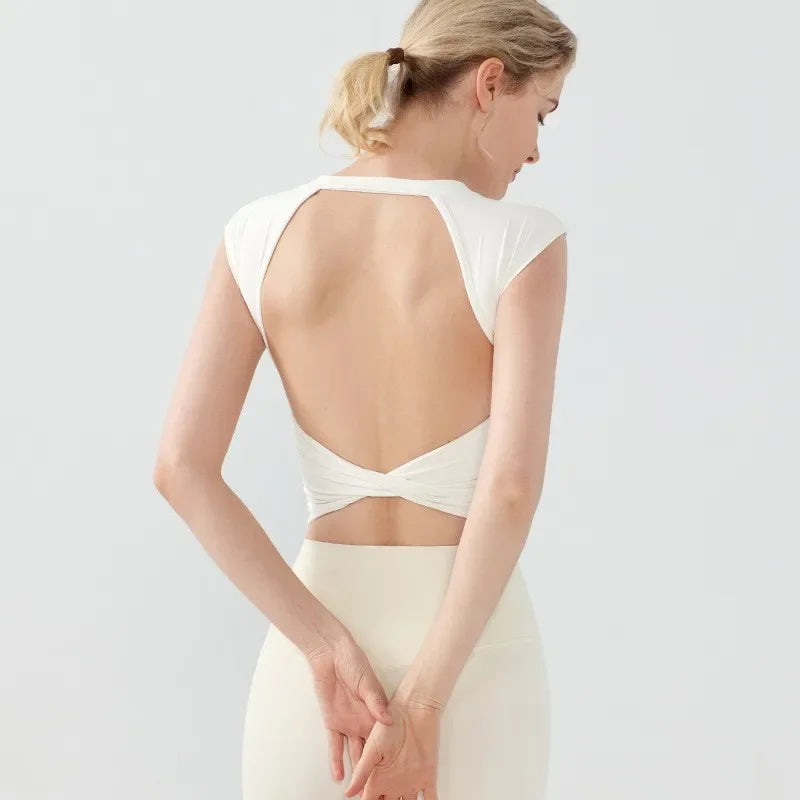 Sexy push-up sports bra with beauty back for gym, yoga, and fitness.
