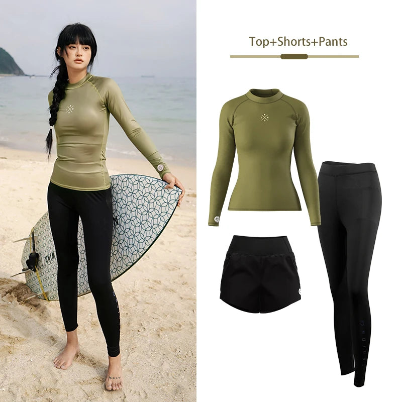Women's Long Sleeve Rashguard - Quick-Dry Surf & Diving Shirt