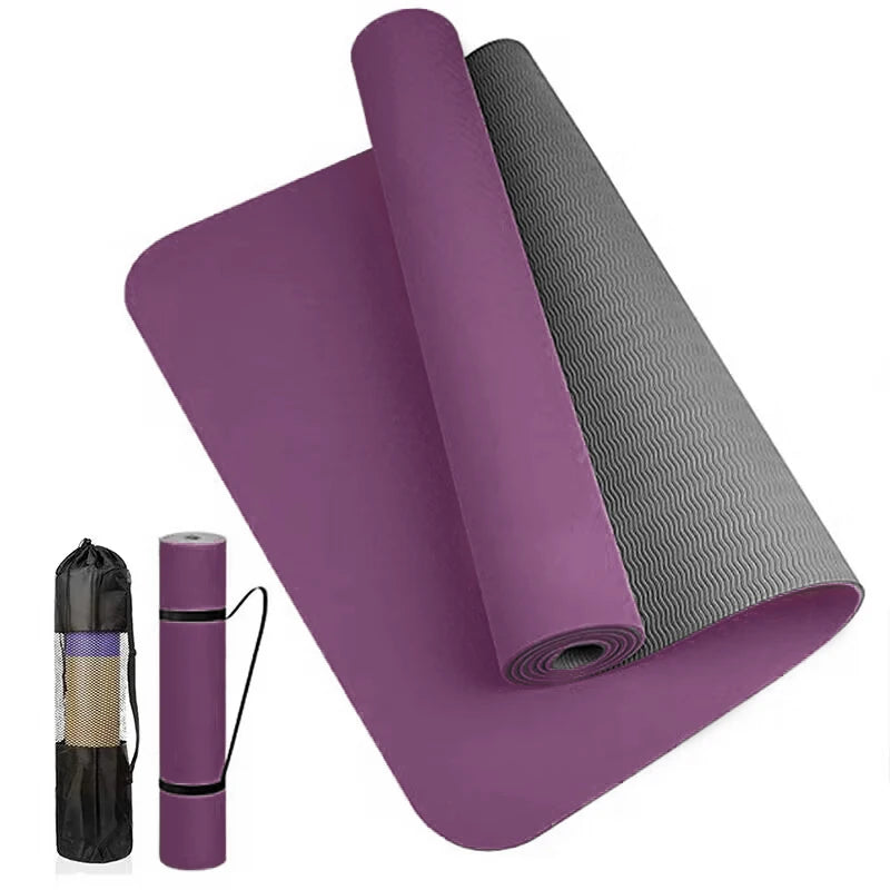 Non-Slip TPE Yoga Mat – 6mm Thick, Comfortable & Durable