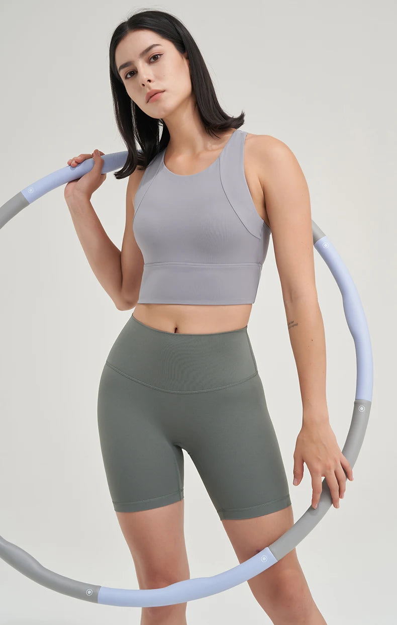 SOISOU Nylon Women's Shorts Gym Yoga Shorts Leggings High Waist Elastic Tight Breathable No Awkward Lines Women's Cycling Shorts