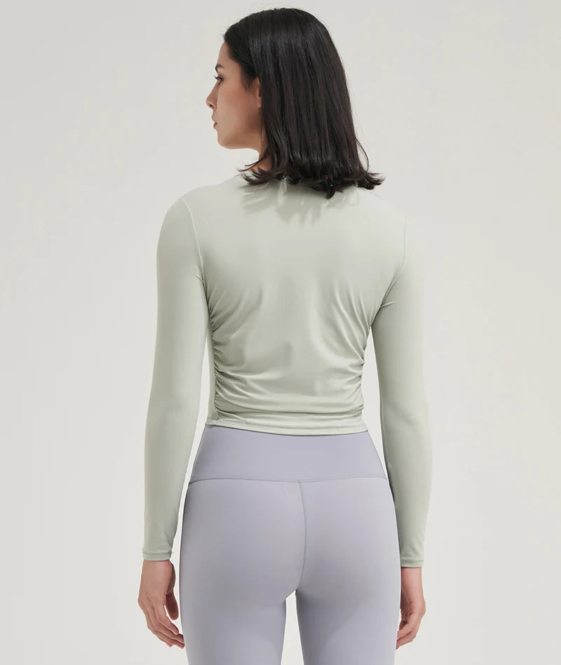 SOISOU Nylon Women Tops Gym Yoga Shirts Sportswear Tight Elastic Breathable Comfortable Sports Top Yoga Wear Womens Clothing