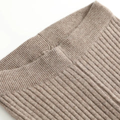 Women's 100% Merino Wool Striped Winter Leggings – Warm Knitted