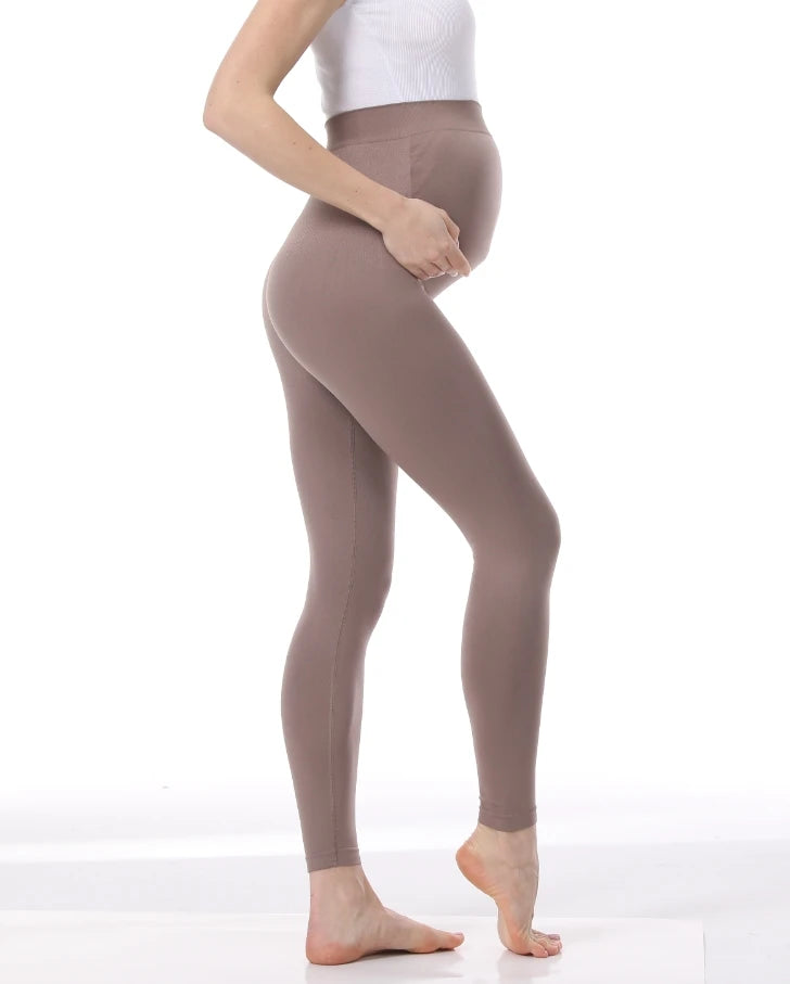 High-Waist Knitted Maternity Leggings - Pregnancy Belly Support Body Shaper
