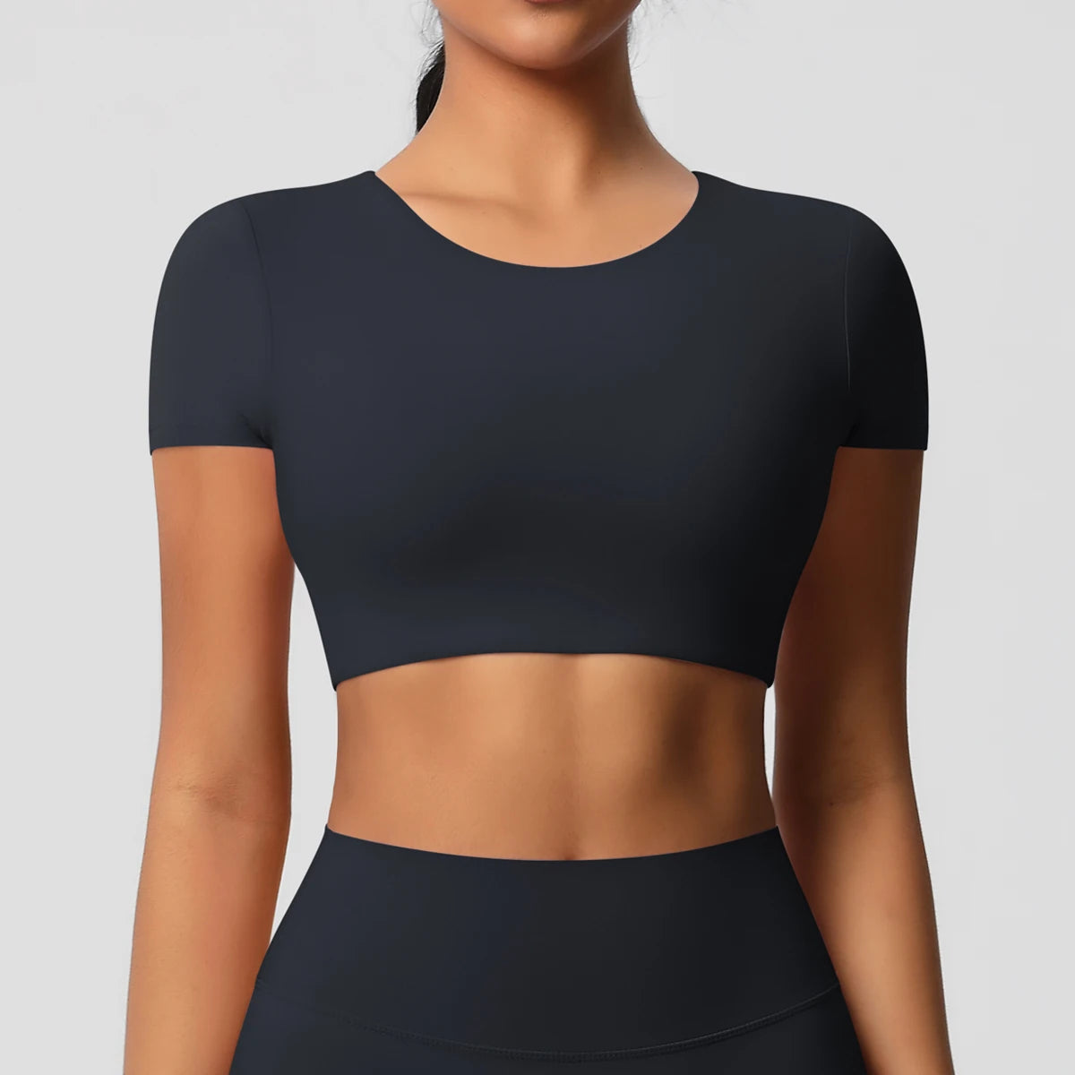 Women's Padded Running Sports T-Shirt - Short Sleeve Slim Fitness Top