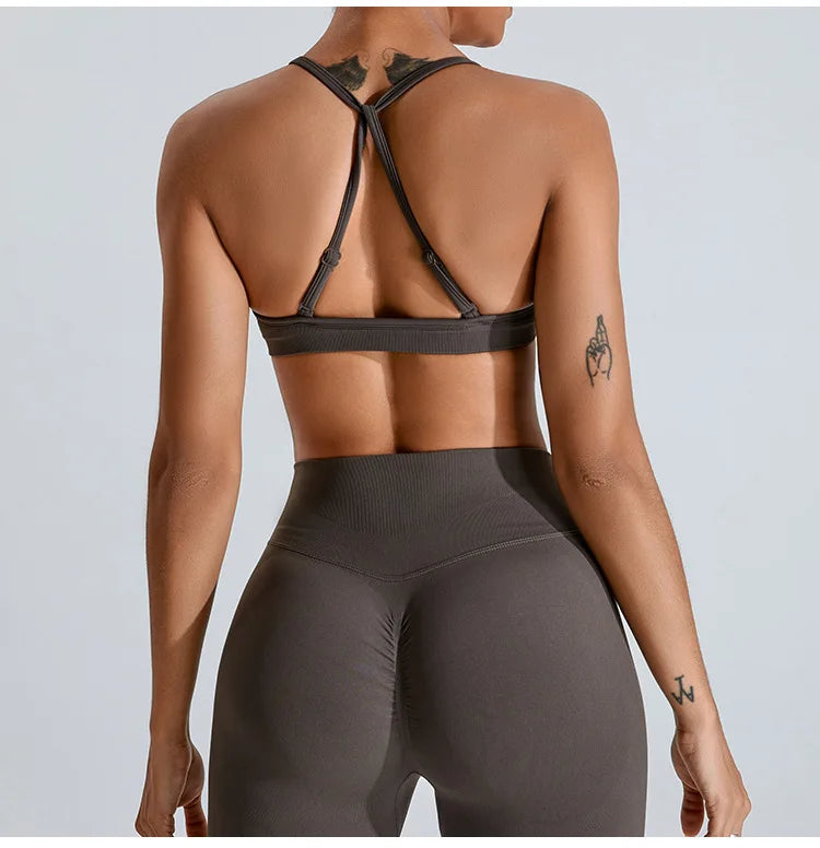NCLAGEN Seamless Push-Up Sports Bra – High Support, Adjustable Straps, Yoga Top