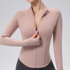 Women's Tight-Fitting Yoga Sports Jacket - Quick-Dry Running Fitness Outerwear