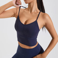 QINACTIVE Women’s Stylish Pleated Sports Bra – Beautiful Back & Quick-Dry Fit