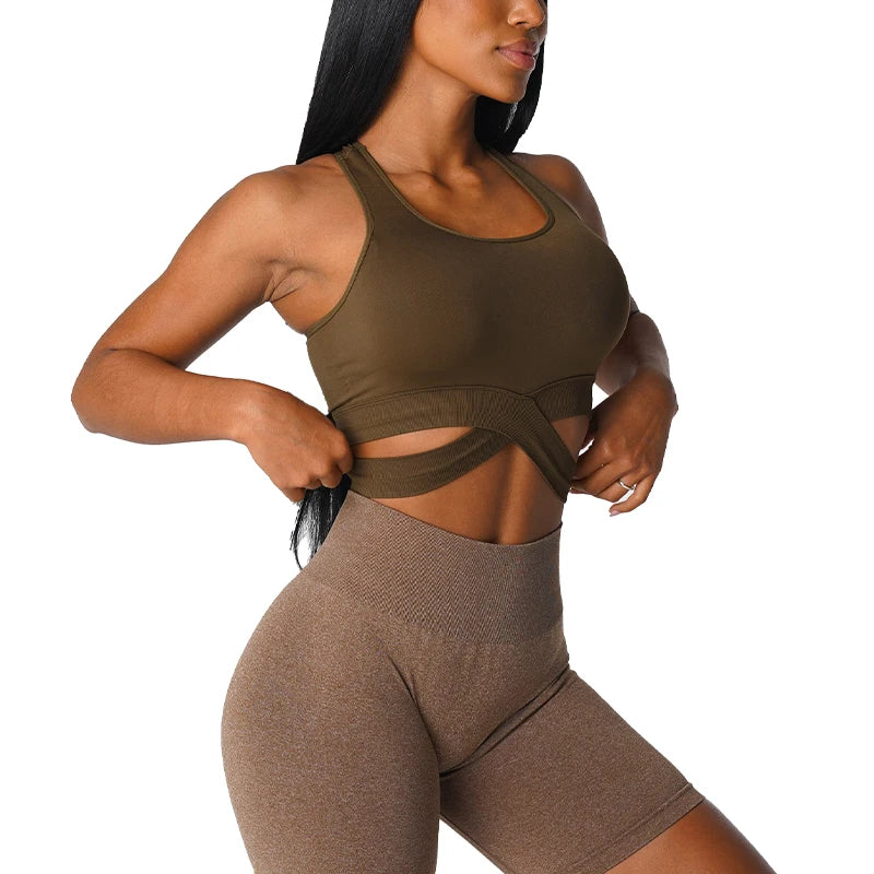 Sculpt Seamless Bra Top Spandex Woman Fitness Elastic Breathable Breast Enhancement Leisure Sports Underwear