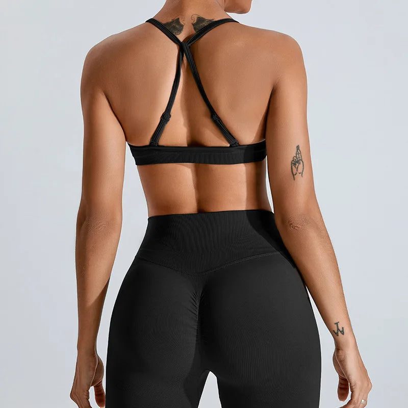 NCLAGEN Seamless Push-Up Sports Bra – High Support, Adjustable Straps, Yoga Top