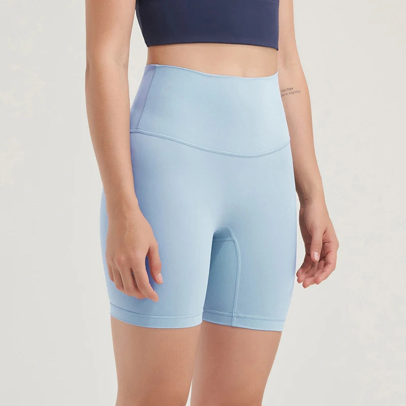 SOISOU Nylon Women's Shorts Gym Yoga Shorts Leggings High Waist Elastic Tight Breathable No Awkward Lines Women's Cycling Shorts
