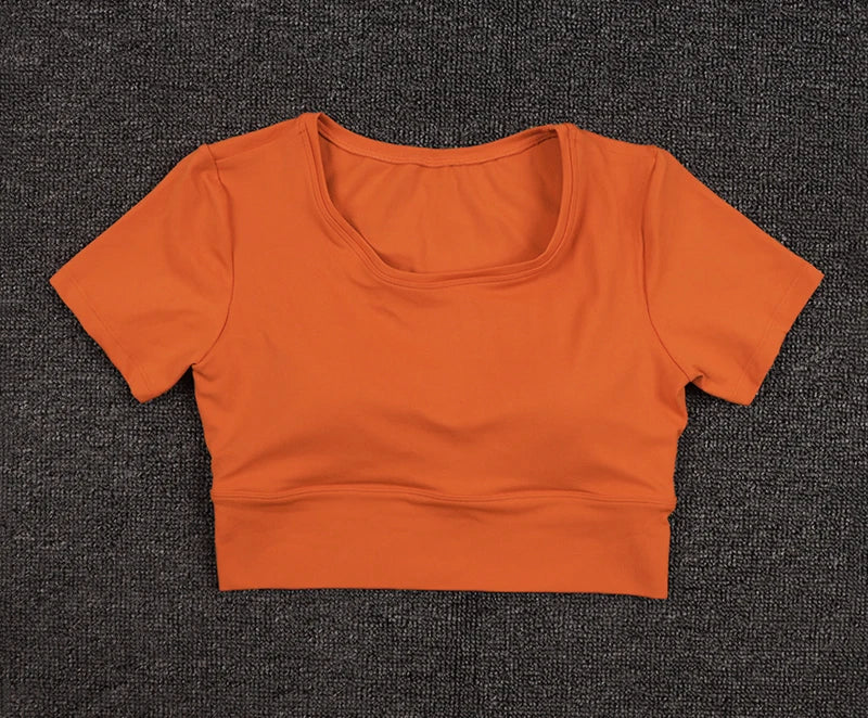 SOISOU Nylon Gym Bra Top Women Yoga Sport Shirts Crop Top Tight Elastic Breathable Chest Pad Removable Womens Clothing 6 Colors
